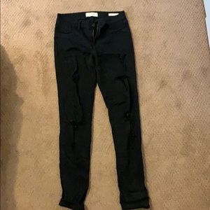 Black ripped jeggings